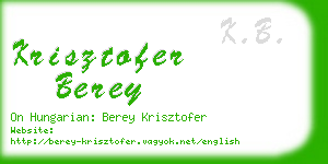 krisztofer berey business card